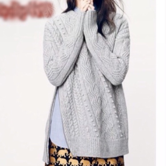 Jcrew Wool Side Zip Cable Knit Sweater - Picture 2 of 8